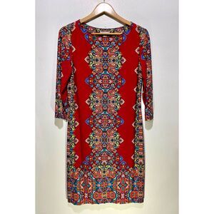 London Style Collection dress business casual career office festive red women 12